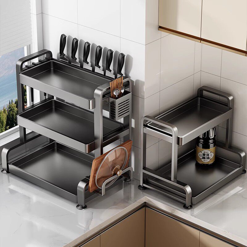 厨房调料品置物架多层收纳刀架