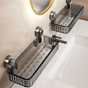 吸盘洗漱台置物架免打孔水龙头置物架厕所洗手池镜前收纳架子壁挂