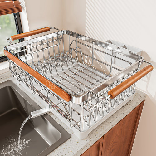304不锈钢碗碟收纳架沥水篮台面碗架碗筷收纳盒放碗盘厨房置物架