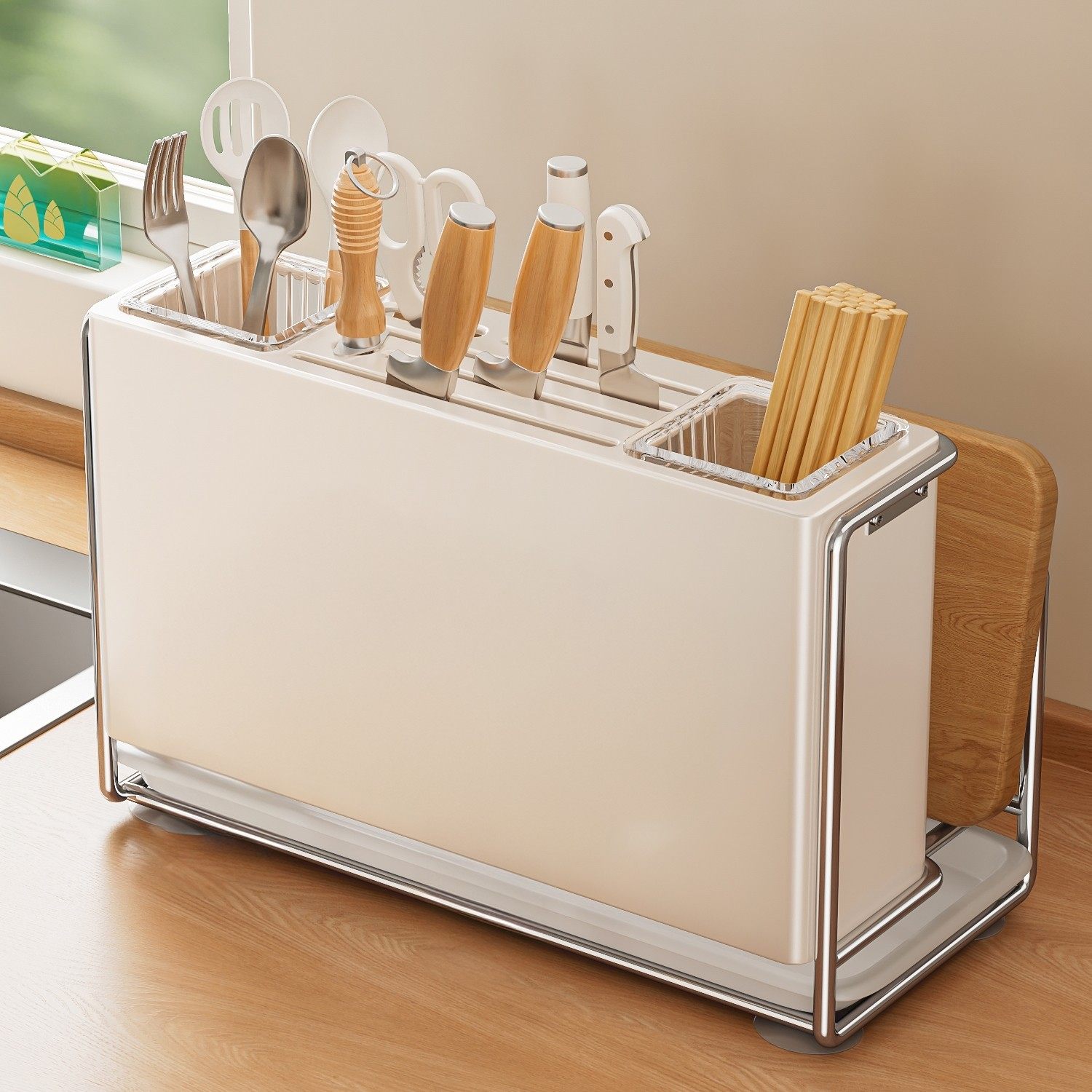 厨房刀具收纳架新款多功能壁挂家用筷子筒菜刀砧板一体通用置物架,厨房/烹饪用具,刀架,淘宝优惠券,粉丝福利购,淘宝优惠卷