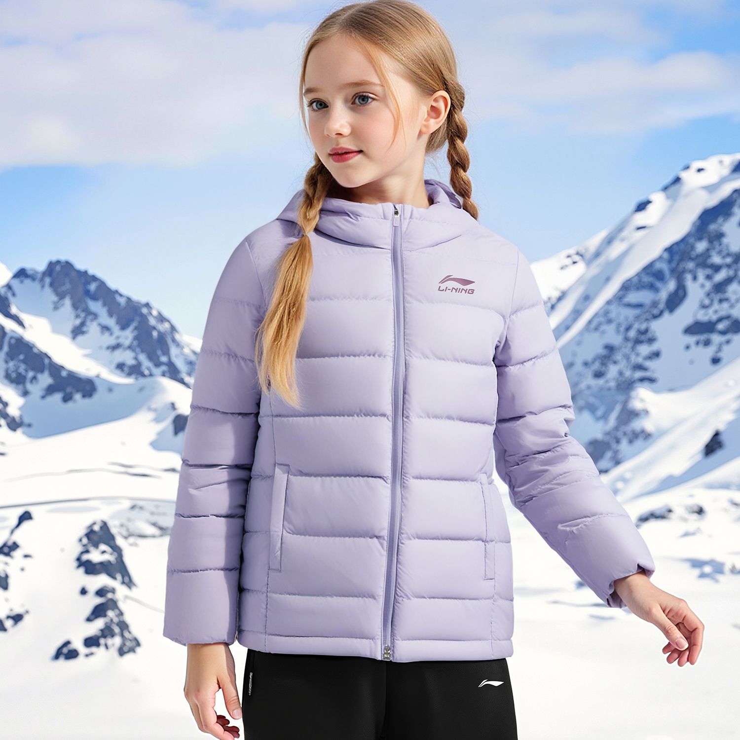 李宁儿童男女大童短羽绒服