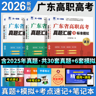 2025年高职高考广东真题汇编与标准模拟试卷语文数学英语广东省高职高考练习册3+证书单招中职生对口升学考试复习资料搭教材2025