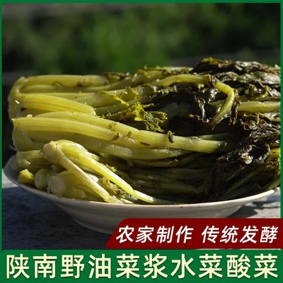 陕南安康特产岚皋酸油菜高山野油菜酸菜500g/袋老坛浆水菜腌制