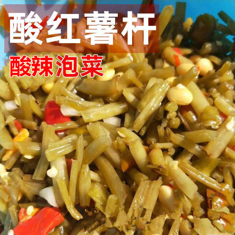 正宗腌菜陕西安康特产手工老坛腌制酸红薯杆酸辣红薯杆酸脆小袋装