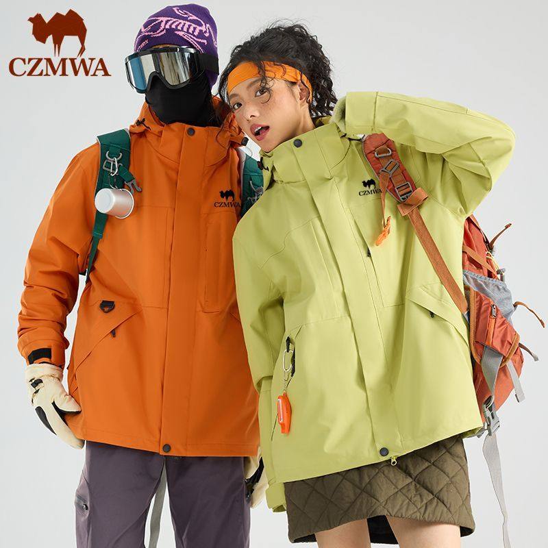 骆驼骑师三合一冲锋衣男女款户外防风防雨2025秋冬夹克防水登山服