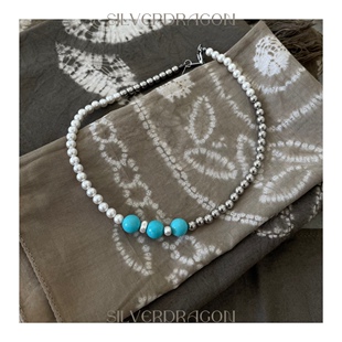 Hito STORE｜原创设计小众天然松石珍珠钢珠拼接项链