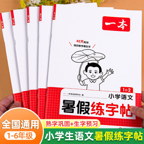 一本暑假练字帖一升二升三升四升五人教版一年级二年级三四五六年级上册下册语文同步字帖练字帖暑假衔接暑假作业生字写字每日一练