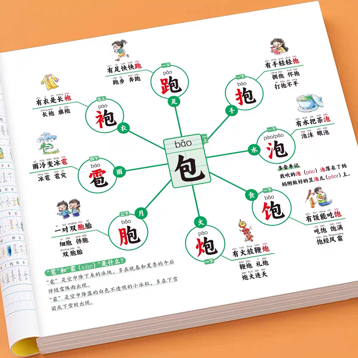思维导图速记汉字小学生语文同步人教版一年级二年级三四五六年级生字开花生字组词造句预习卡偏旁部首组合口诀工具书认字书字根