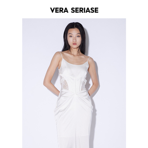 【Vera Seriase设计师品牌】春季新款修身白色长款吊带连衣裙
