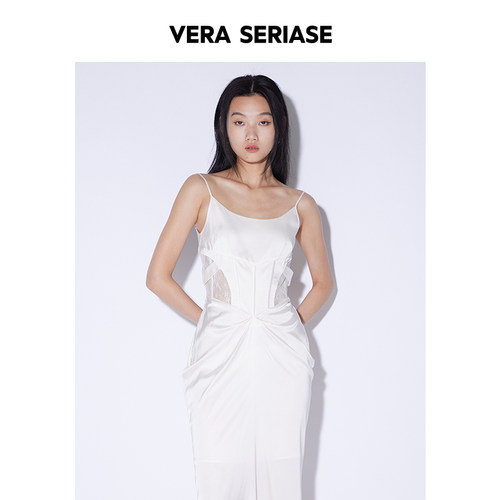 【Vera Seriase设计师品牌】春季新款修身白色长款吊带连衣裙