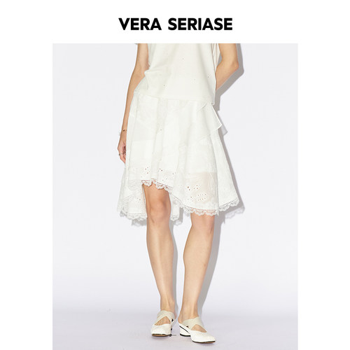 【Vera Seriase设计师品牌】2026夏季新款时尚白色A字半身裙