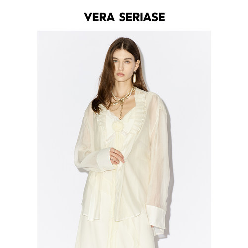 【Vera Seriase设计师品牌】2026夏季新款法式杏色宽松长袖衬衫