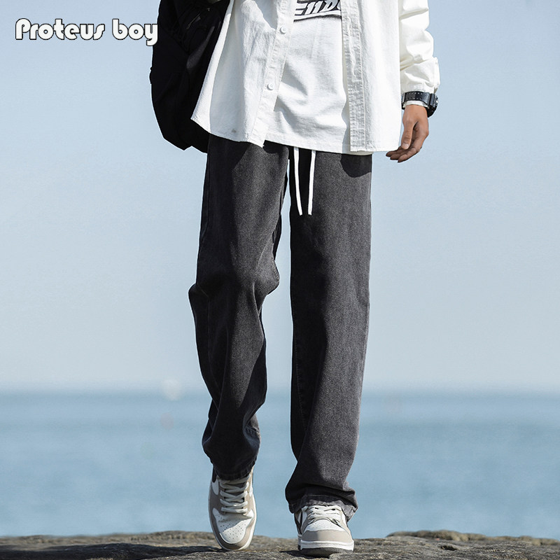 ProteusBoy牛仔裤男款夏季春秋男士美式复古直筒宽松休闲长裤子潮