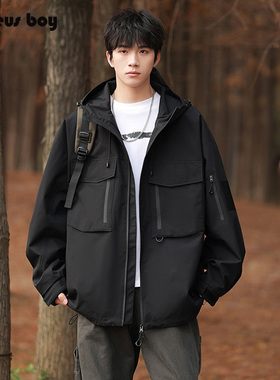 ProteusBoy 美式机能工装户外运动防泼水夹克连帽冲锋衣外套 7877