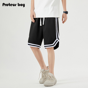 男夏季 新款 男士 ProteusBoy短裤 美式 条纹户外运动直筒五分休闲中裤