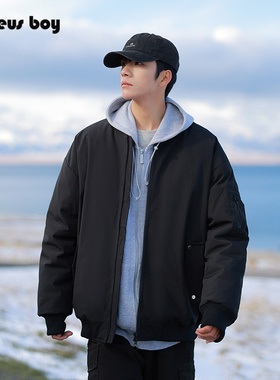 ProteusBoy棉服男冬季新款美式户外运动棒球领飞行员夹克加厚外套