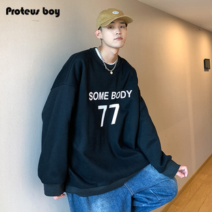 圆领卫衣 简约数字字母印花宽松休闲长袖 X5527 2022AW ProteusBoy