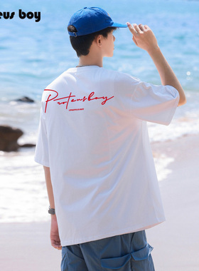 ProteusBoy短袖t恤男款夏季美式休闲字母户外运动上衣服圆领半袖T