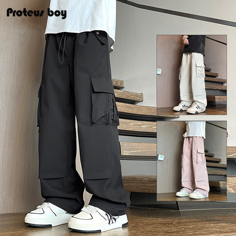 ProteusBoy美式百搭舒适户外运动休闲直筒束脚松紧腰工装裤 Z003