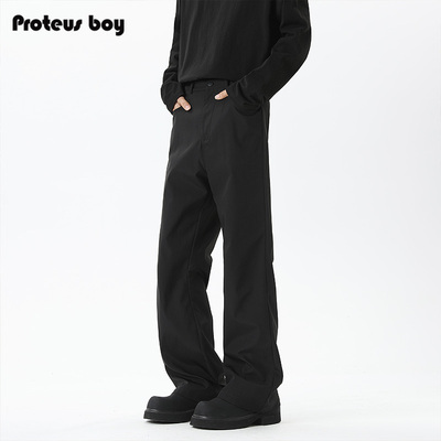 ProteusBoy裤子男款春秋冬季美式高街通勤户外运动直筒微喇休闲裤