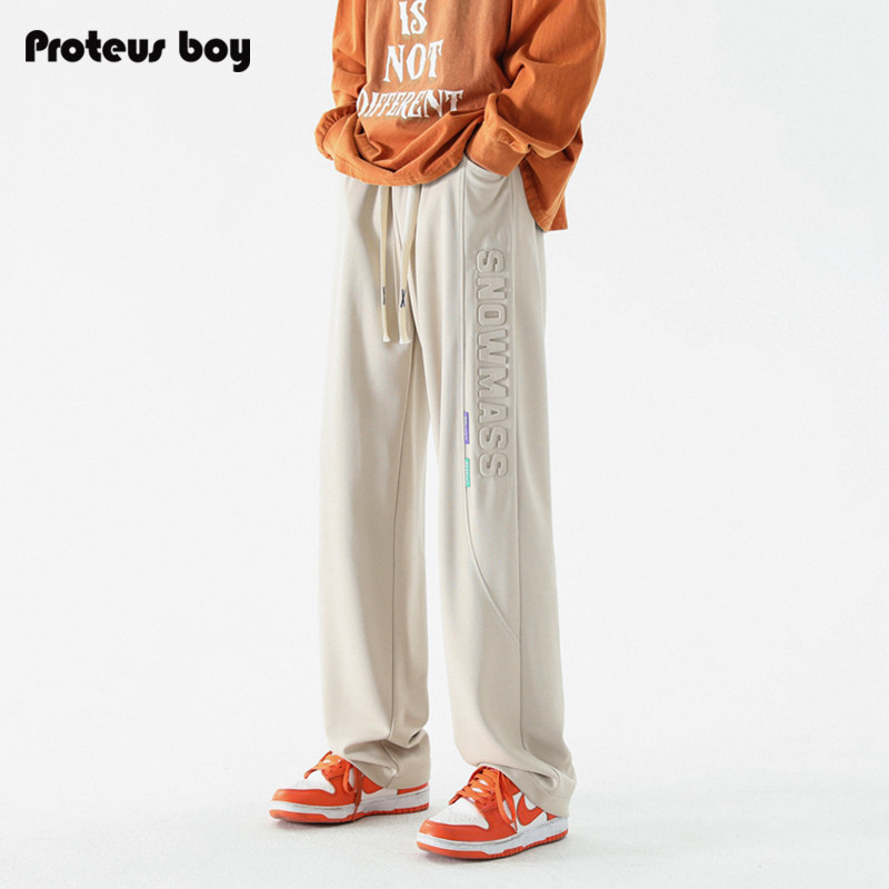 ProteusBoy裤子男款春秋冬季2025新美式钢印字母直筒阔腿休闲长裤
