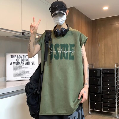 麂皮情侣重磅印花短袖T恤