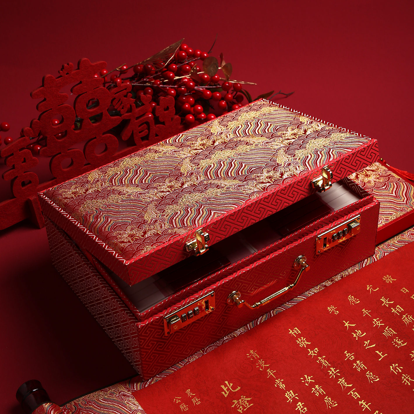 订婚礼金箱聘礼箱子30万高档礼盒