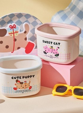 清仓-多巴胺腊肠狗桌面迷你垃圾桶家用茶几卧室翻盖废纸桶办公室