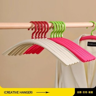 多巴胺加厚无痕折叠衣架可旋转挂衣防滑不鼓包衣服架多功能带夹子