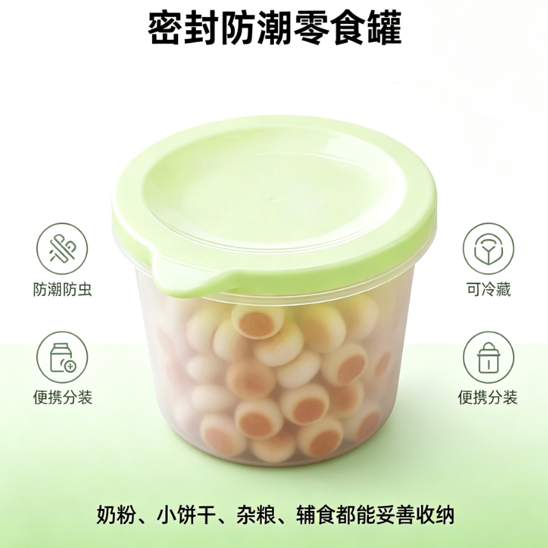 密封防潮零食罐便携分装防潮防虫可冷藏婴儿辅食收纳盒