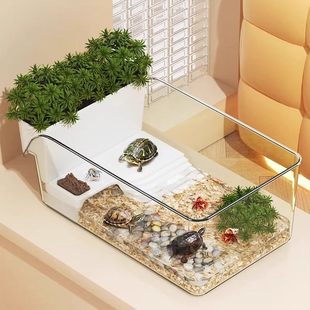乌龟龟缸家用小型专用箱专用别墅生态造景养龟桌面巴西龟饲养晒台