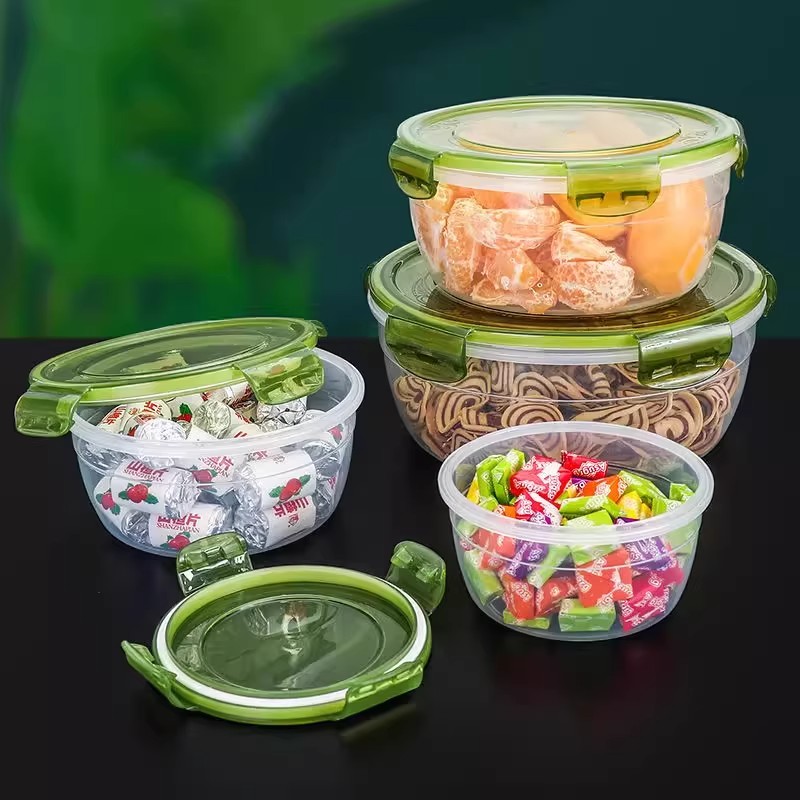 塑料保鲜盒微波炉饭盒圆形密封便当盒加热冰箱食物收纳盒密封盒