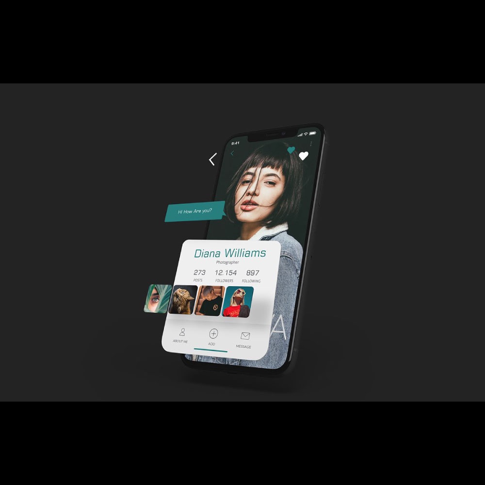 手机appui设计界面创意立体空间分层展示效果样机智能贴q图ps素材