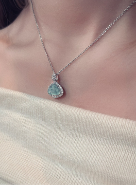 monocle 小红书爆款天然蓝水翡翠佛公吊坠女新中式清冷感项链饰品