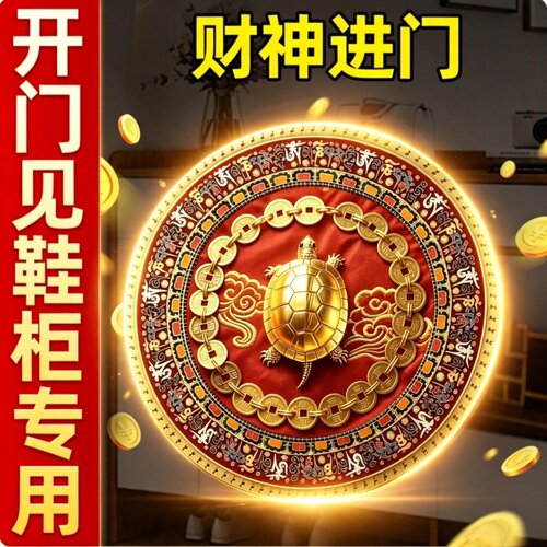 金钱乌龟开门见鞋柜贴纸