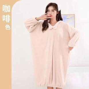 浴袍可穿浴巾女家用吸水柔软速干浴裙洗澡睡袍睡衣连帽 洗澡后穿