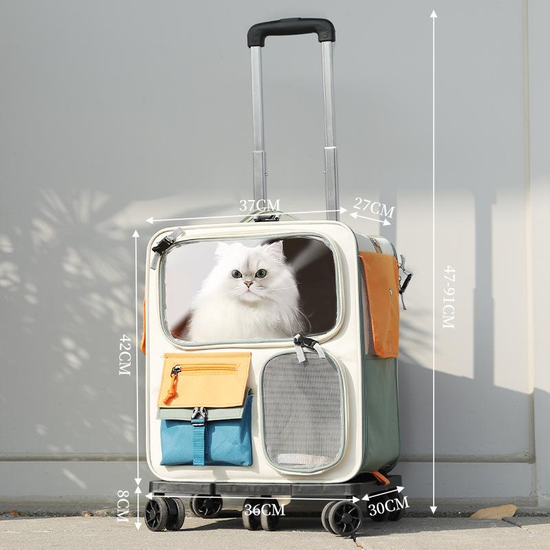 猫包宠物拉杆箱外出便携猫咪行李箱推车狗狗大容量防应激背包猫箱