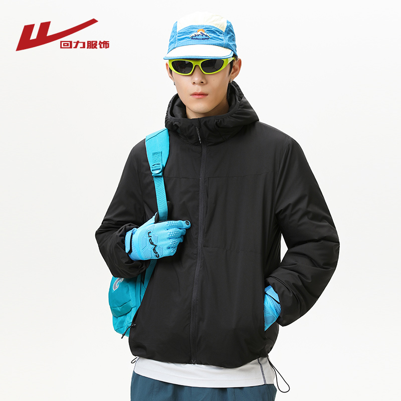 回力美式连帽棉服男秋冬季