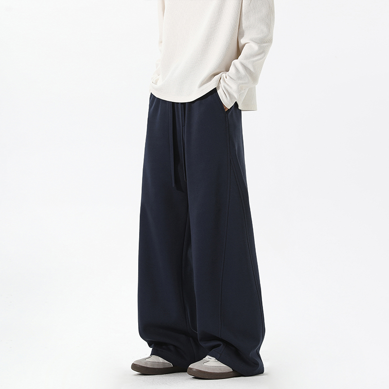 回力加绒灰色弯刀休闲裤男秋冬季