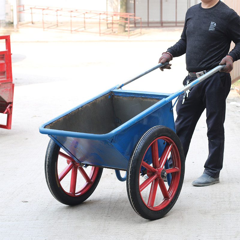 翻斗车手推车建筑工地搬运车养殖上料灰斗车拉砖拉粪车垃圾独轮车