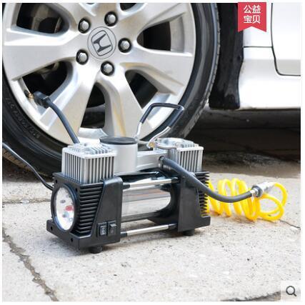 工厂直销汽车双缸充气泵24.5*10*20CM车载打气泵大功率充气泵