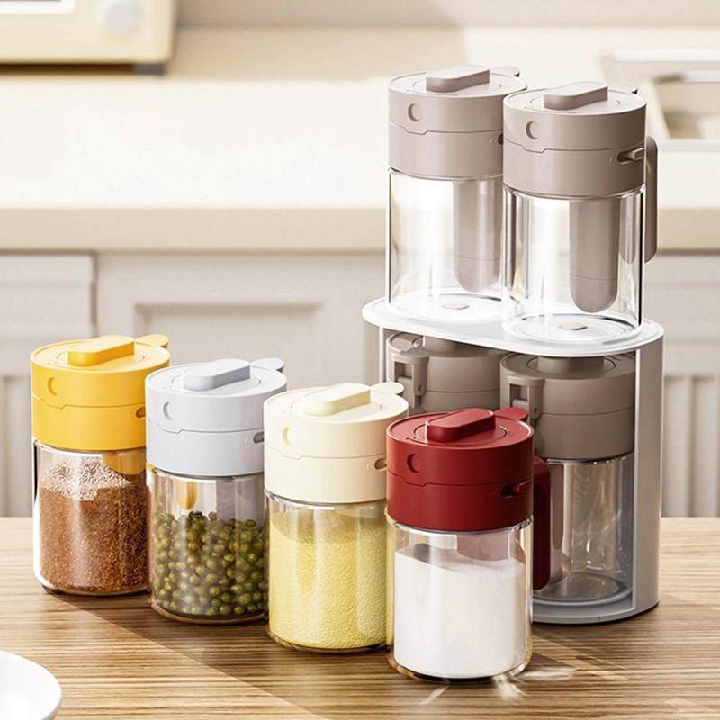 玻璃调料罐架厨房家用盐罐味精胡椒粉调味料瓶防潮佐料盒套,厨房/烹饪用具,调味瓶罐/调料研磨器,淘宝优惠券,粉丝福利购,淘宝优惠卷