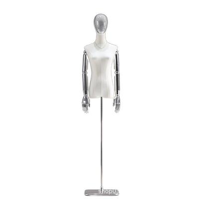 服装店模特道具女金银头人体半身全身厚底人台展示架婚纱模特架子