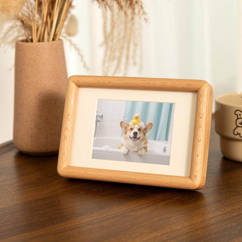 榫卯实木相框高级感摆台手工圆角黑胡桃空框中式装裱画框挂墙