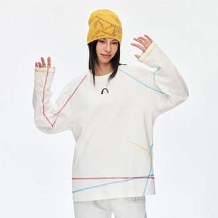 彩色不规则宽松纯棉休闲上衣打底衫 WASSUP长袖 T恤女2025秋冬新款