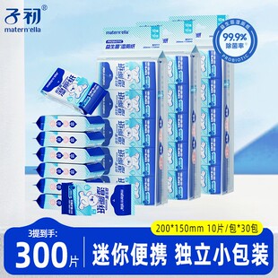 子初湿厕纸小熊版随身携带装私处清爽快干马桶可冲独立小包装10抽