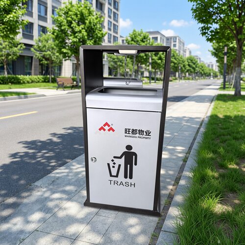 物业小区不锈钢垃圾桶果皮箱景区