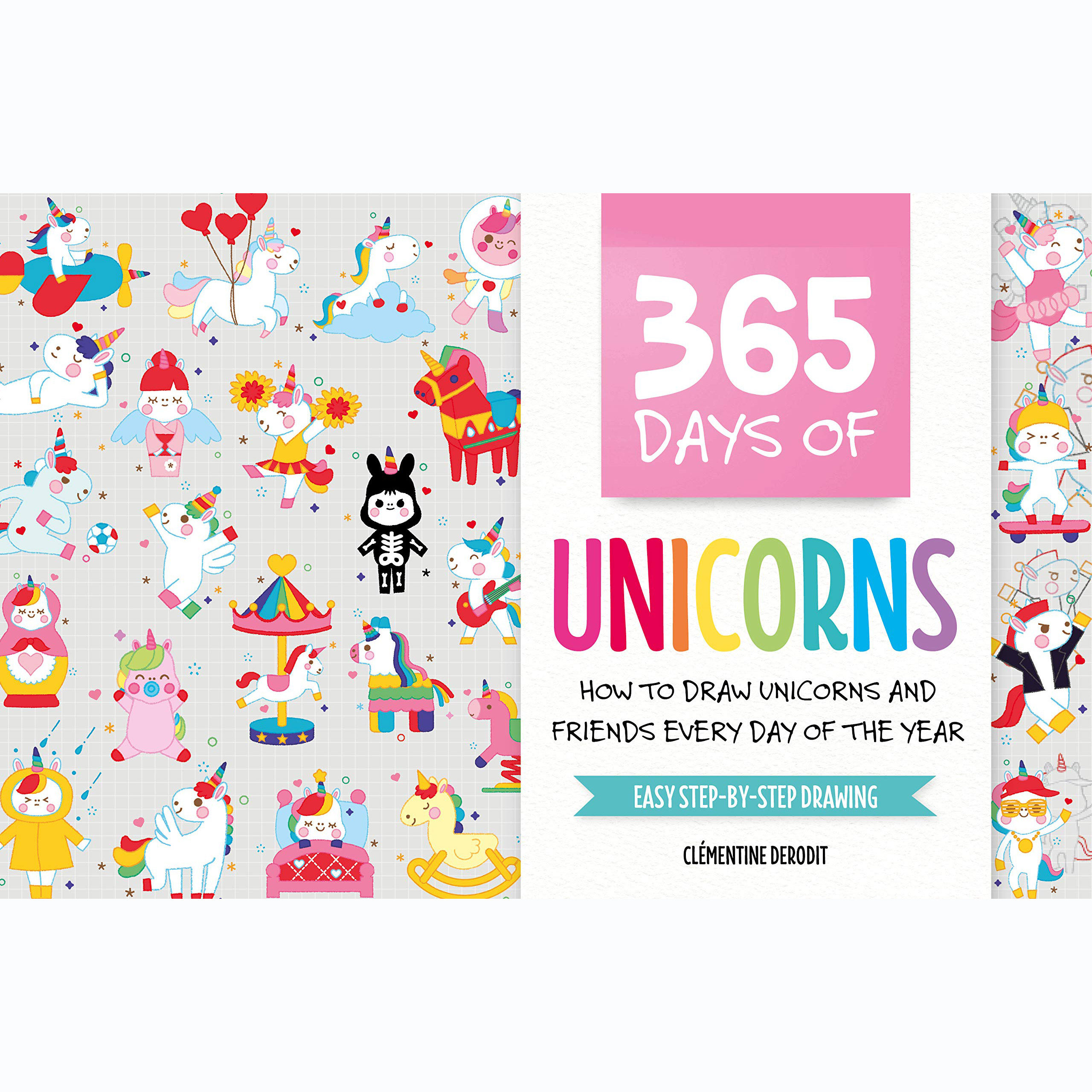 现货 英文原版 365 days of unicorns 可爱独角兽绘画设计图书