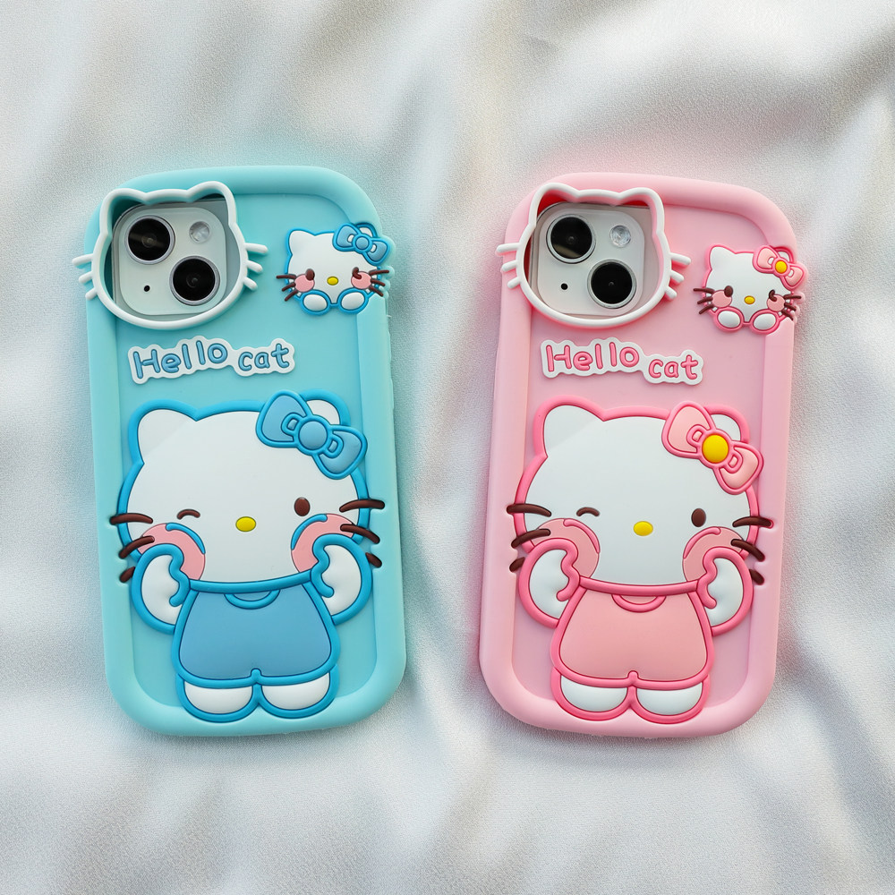揉脸KT猫适用iphone17/16苹果15/14promax手机壳13pro可爱卡通12全包保护11加厚防摔xs max软硅胶套xr女新款x