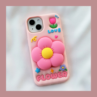 vivo彩色支架花朵硅胶手机壳